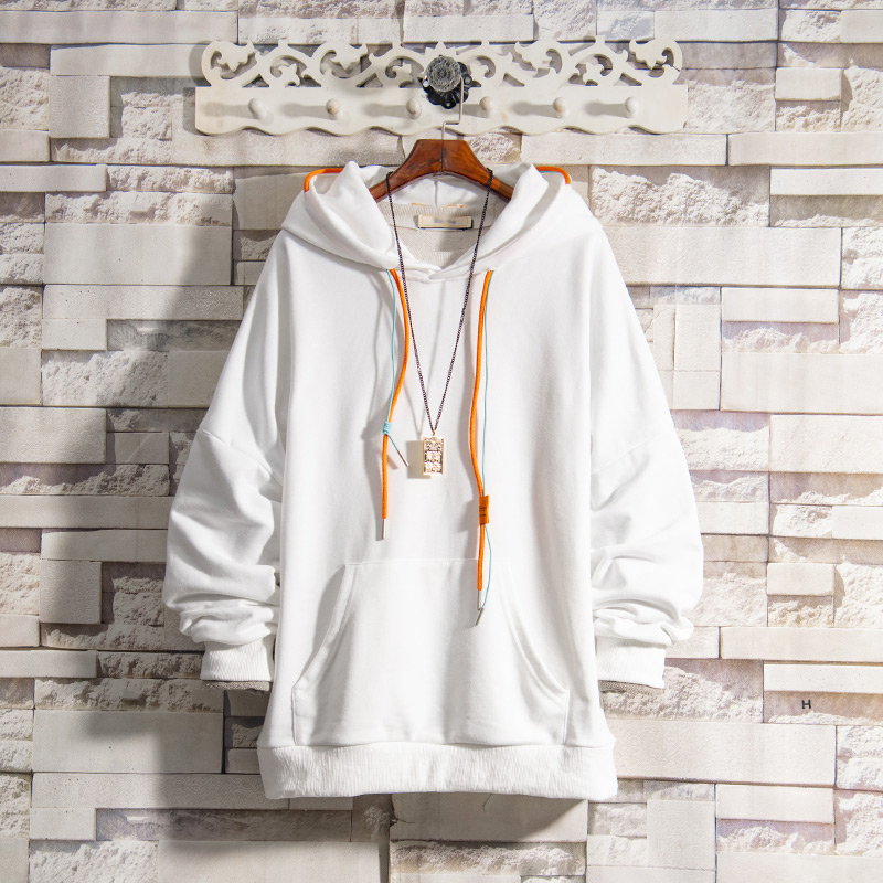 Flammable Youth Boomer's Hood Sports Shirts Men's Clothing Pure Colors Spring Fall Easy Teen Student Trend Plus Suede Clothes