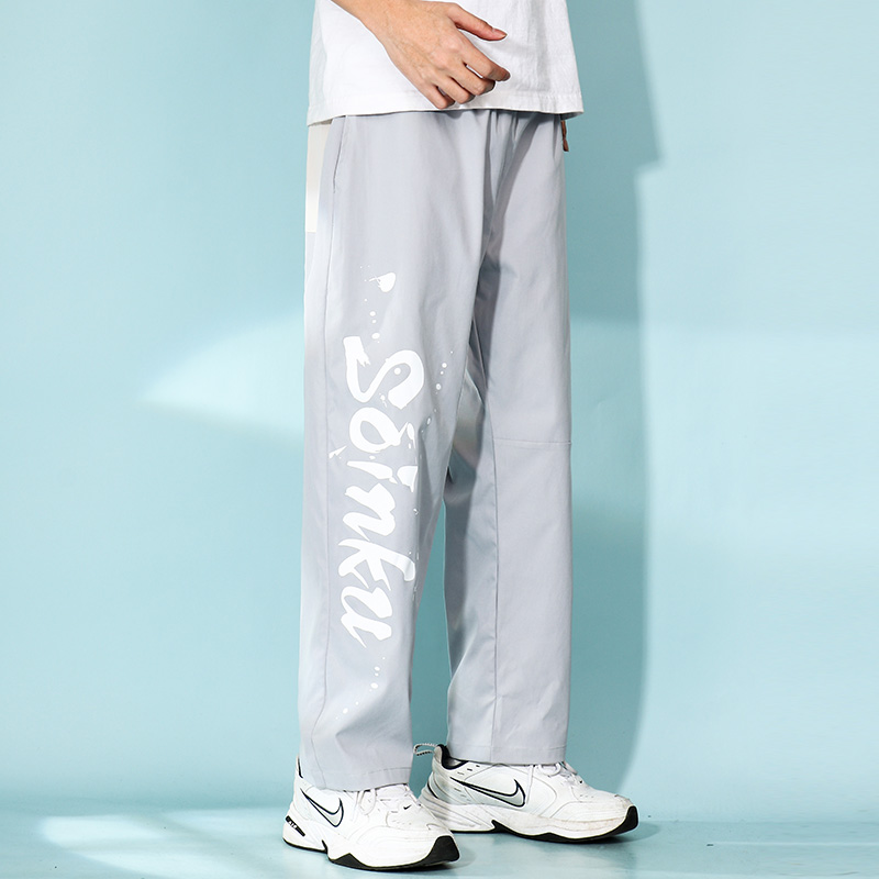 Flammable 2021 New Ink Dot Workwear Pants Men Tide Cards Summer Loose Casual Straight Drum 90% Pants Sports Pants