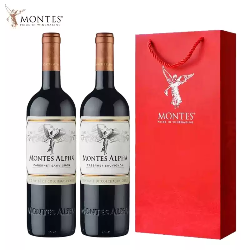 Montes 蒙特斯 欧法系列 赤霞珠红酒礼袋装 750ml*2瓶 88VIP会员折后￥188.06包邮 淘金币可抵扣10元