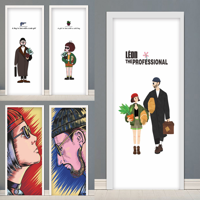 Creative Cinema Decoration Sticker Cold Woman Lovers Bag Door Stickers Whole Wooden Door Renovated Waterproof Self-Adhesive Glass Door Sticker