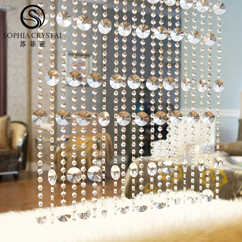 Sufia Beads Curtain Finished Crystal Pearl Curtain New Door Curtain Hushen Closed bar Wine Cabinet Shoes Cabinet Screen Hanging Curtain
