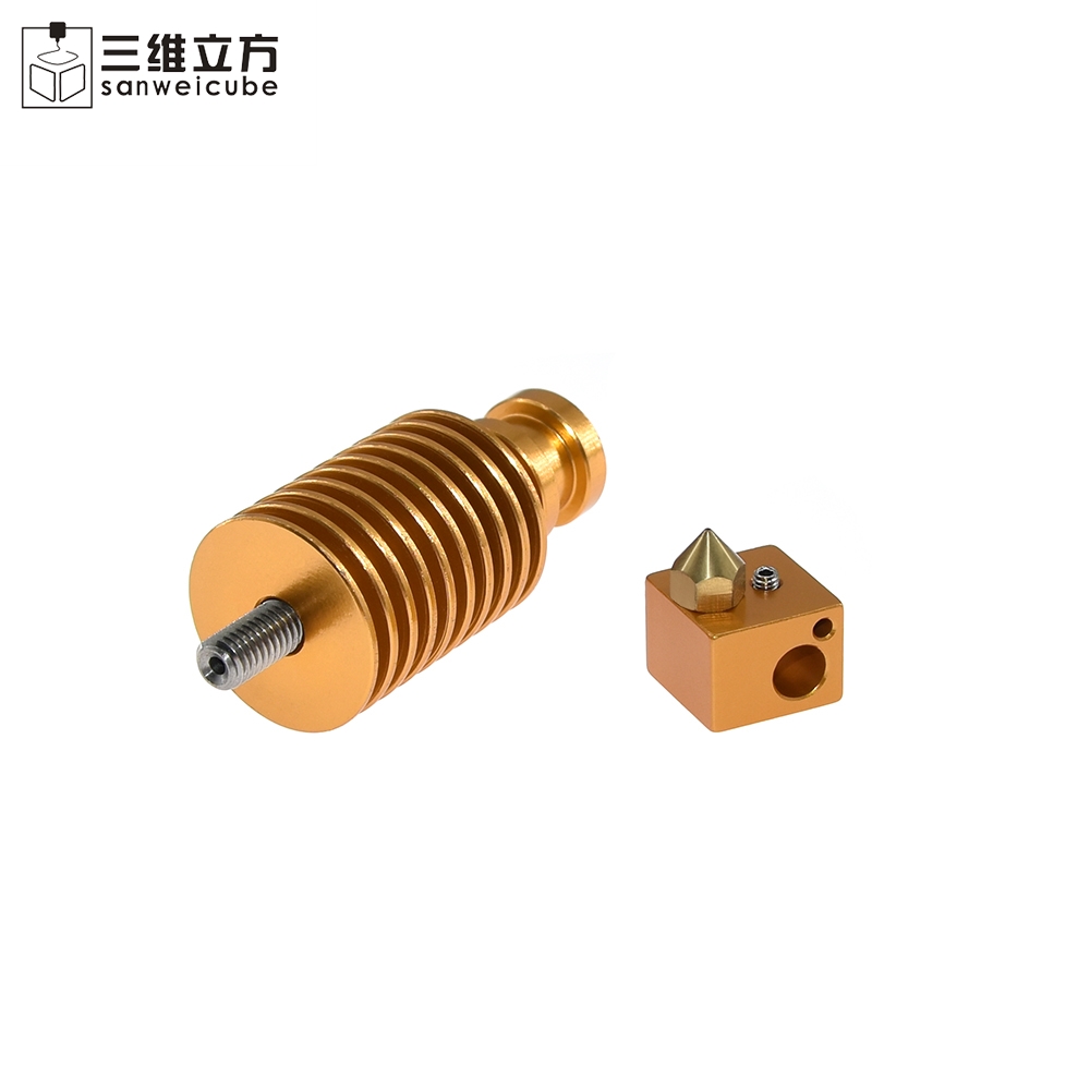Phụ kiện máy in 3D Đầu phun E3D V5 đầu đùn vàng 1.75 0.4 đầu nóng từ xa đầu in - Phụ kiện máy in
