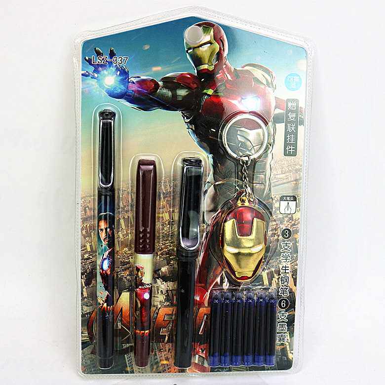 The new Foyer Alliance straight liquid ink bag can wipe the pen Spider-Man students dedicated to the third grade practice pen man