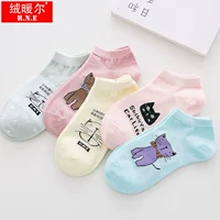 Vớ nữ vớ cotton mùa hè khử mùi vô hình vớ nông miệng Hàn Quốc dễ thương thấp giúp phần mỏng phiên bản Hàn Quốc của bốn mùa vớ thể thao - Vớ bông vớ dài