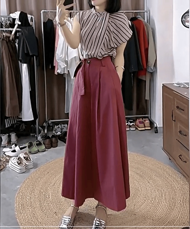 Women's Summer New Design Sleeveless Shirt Top Retro Wide-Leg Pants Stylish Two-Piece Set Trendy Women's Summer New Design Sleeveless Shirt Top Retro Wide-Leg Pants Stylish Two-Piece Set Trendy