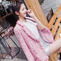 2018 thu đông mới phong cách nước hoa nhỏ thời trang nữ dài phần nữ áo len nữ tweed khí chất couple tx áo khoác nữ