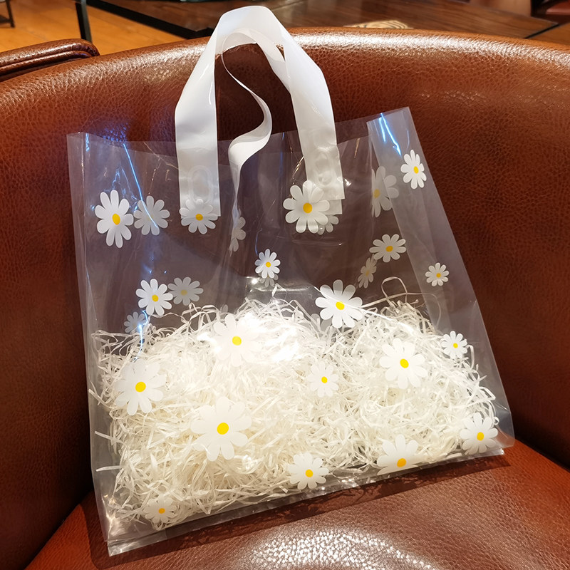 Small Daisy clothing bag fresh handbag Net red plastic ins gift bag transparent packaging good custom shopping