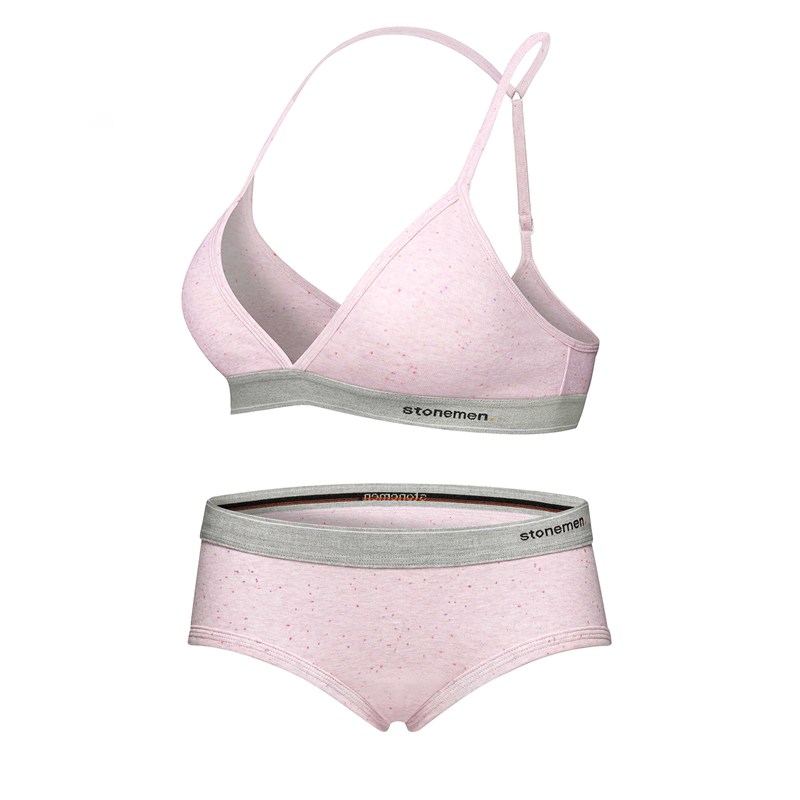 Stonemen【Originated from Australia】Thin French-Style Triangle Cup Bra Without Underwire, Beautiful Back Lingerie for Women with Colorful Dots