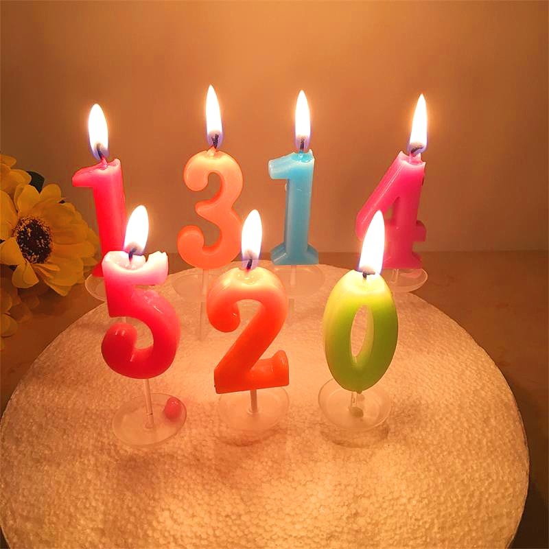 0 - 9 middle digital candle children's birthday candle cake decoration party for 100 days of full moon candle