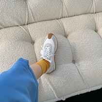 Pao Home Collage Thick Bottom Heightening Genuine Leather Agampi Shoes Women New Sports Casual Shoes Lace Retro Dadage Shoes