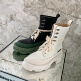 Martens, белый ремень в английском стиле на платформе из лакированной кожи, короткие сапоги, увеличивают рост, визуально стройнит