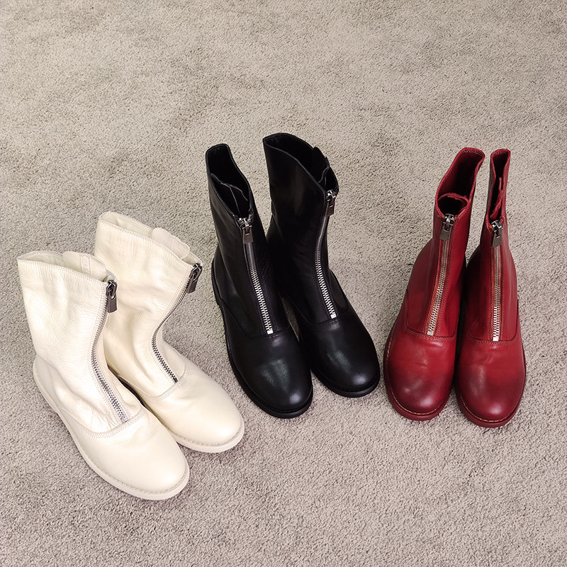 abao guidi Martin boots female Inron wind down boots slim skinny boots in summer thin style Ghost Emperor Short Boots 210