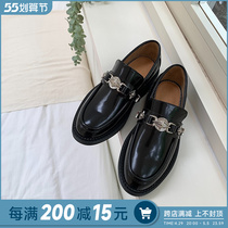 Abaos home heightening the thick underhead Bull Leather Small Leather Leather Shoes the new Inn Wind 100 hitch a foot pedal Lefoshoe