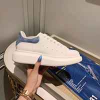 Белые женские туфли Taobao McQueen, весна-осень 2021, новые женские туфли из натуральной кожи, универсальные туфли на платформе, кроссовки McQueen на толстой подошве, увеличивающие рост