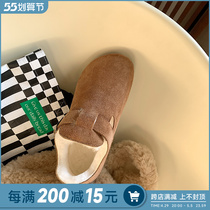 Glint Thickened Snowy Boots Lamb Fur Integrated Warm Wool Sweater Shoes Women Winter New 100 Hitch Comfortable Flat Bottom Shoes