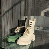 Martens, белый ремень в английском стиле на платформе из лакированной кожи, короткие сапоги, увеличивают рост, визуально стройнит