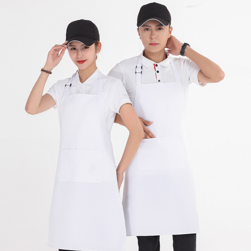 Chef hang neck apron custom logo printed dining hotels fruit milk tea cake hotpot shop adjustable waist