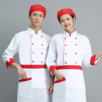 Chef overalls women long sleeves autumn and winter dining restaurant canteen kitchen chef clothes winter breakfast shop work clothes