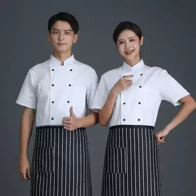 Chef suit men's summer high-end catering dining room chef suit short-sleeved summer custom hotel back kitchen clothes