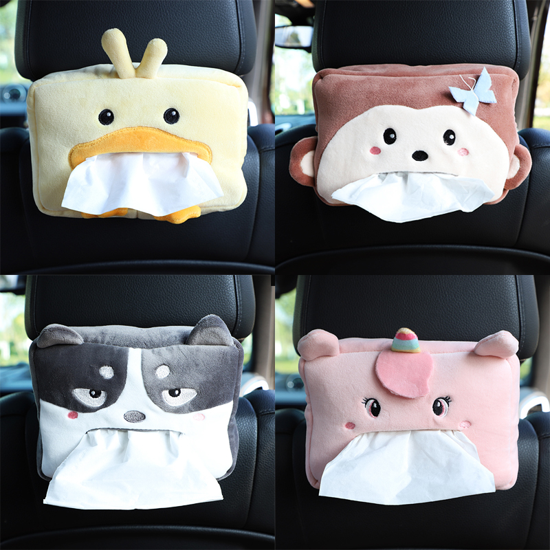 Car tissue box Car hanging car handrail box Visor sanitary paper box Cartoon cute idea