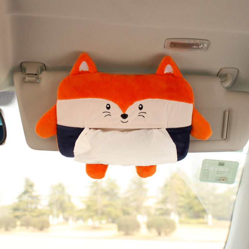 Car Towels Box Cloth Art Cartoon Bag Visor Hanging Armrest Case Car Sanitary Paper Box car Supplies in car