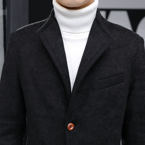 Демисезонная куртка, трендовое длинное термобелье, пальто для отдыха, увеличенная толщина, в корейском стиле, облегающий крой, средней длины