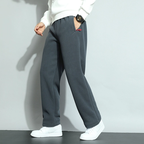 Утепленные бархатные штаны для отдыха, коллекция 2023, свободный прямой крой