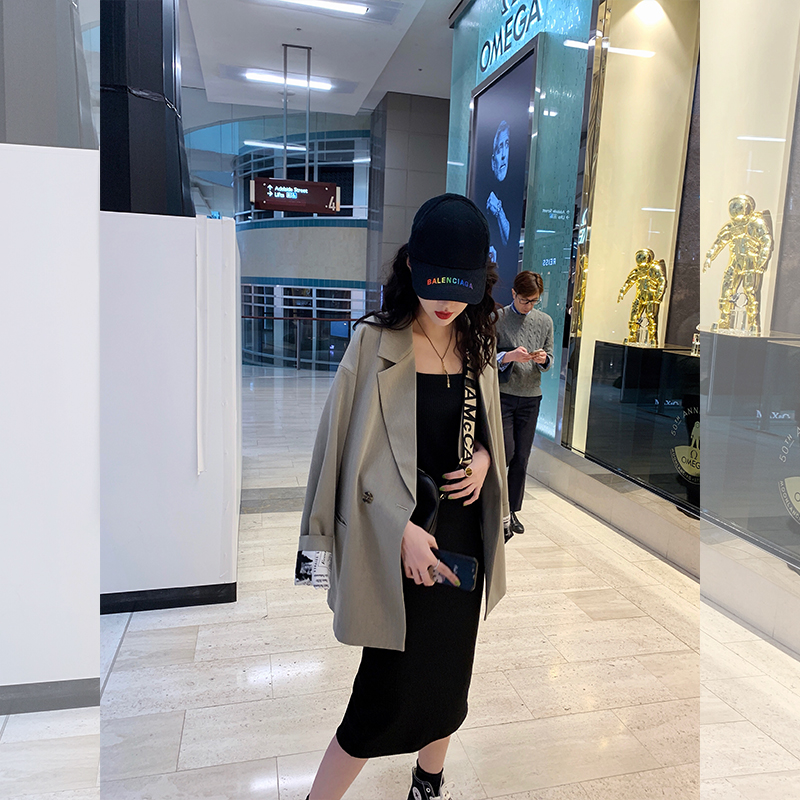 Zhang Bebebell (spot) new coat female college wind casual collage suit women's Korean version wave