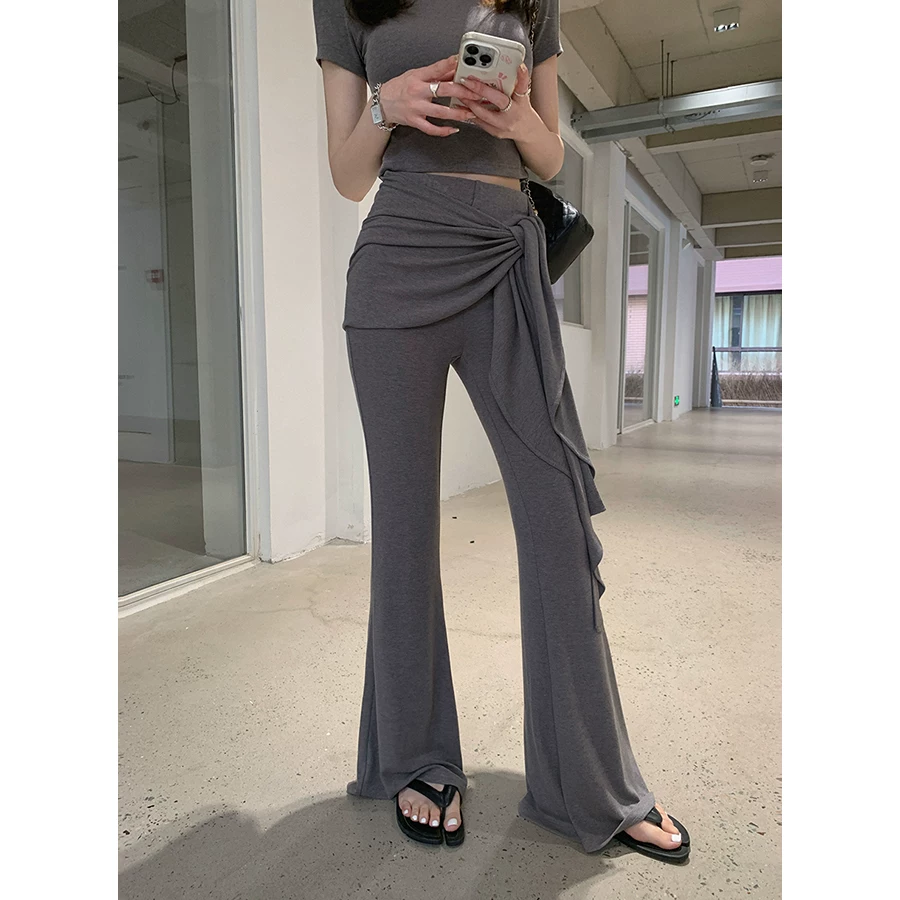 Universal set, flared trousers for yoga, slim fit
