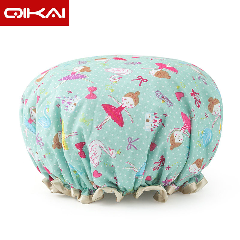 Double waterproof bath cap adult female section hair hood shower headgear hat bath wig anti-smoke hair cap bath