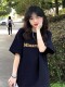 American Retro Style Short-Sleeved T-Shirt for Women, Summer Loose Fit, Hong Kong Style Chic Trendy Brand, Slimming Half-Sleeve Top