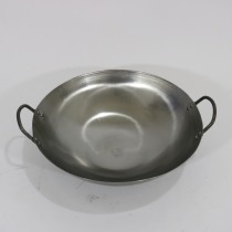 Old-fashioned double-eared wok iron wok coated non-stick padded round bottom 40cm-120cm commercial wok pan