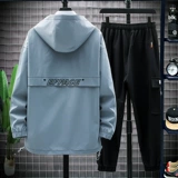 Комплект, мужские осенние трендовые штаны, осенняя утепленный лонгслив, коллекция 2021, в корейском стиле, свободный крой