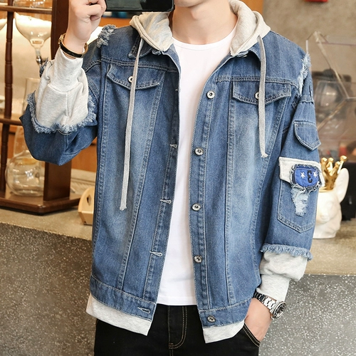 Демисезонная джинсовая куртка, толстовка с капюшоном, кардиган, весенний лонгслив для отдыха