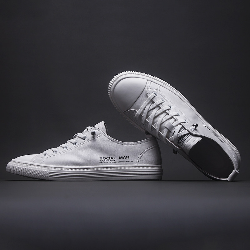 European station summer new leather small white shoes sports casual sneakers slip on all-match loafers breathable trendy shoes