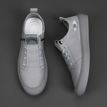 Mens shoes 2022 spring new canvas shoes Korean style trendy summer slip-on breathable all-match casual shoes board shoes men