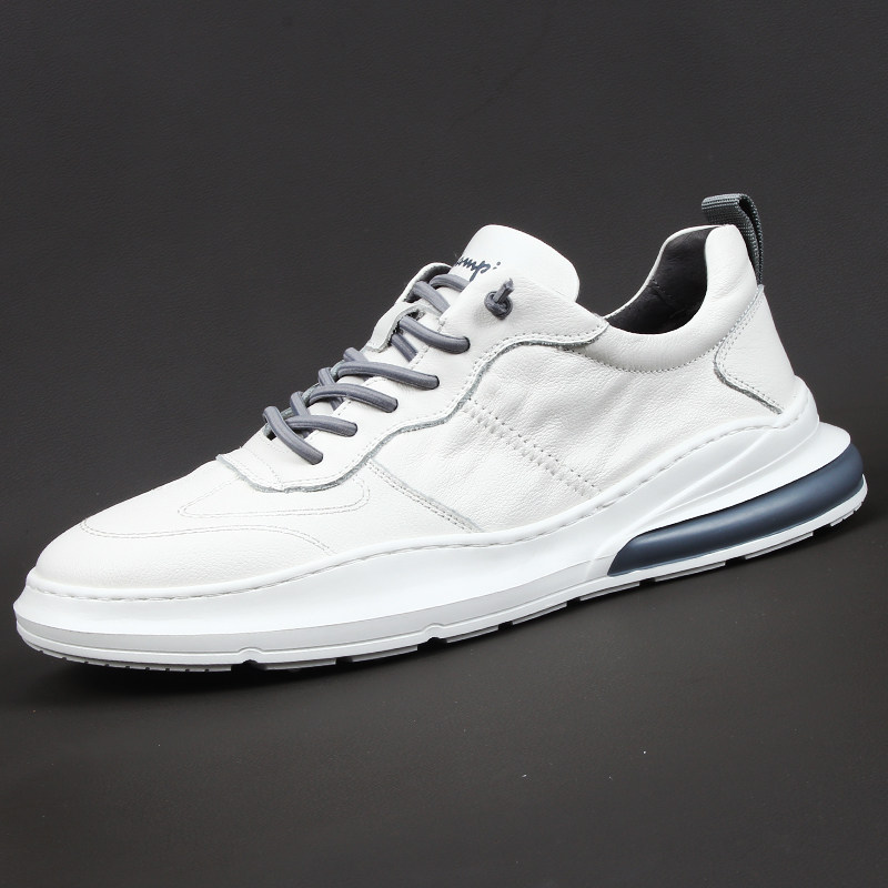 2023 new men's shoes spring fall Korean version trendy breathable casual board shoes One foot pedal leather small white shoes men's leather shoes-Taobao