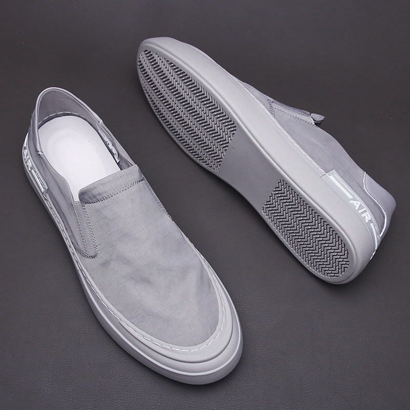 Men's shoes 2022 Spring new sails shoes men's One foot pedal Summer 100 Lap Breathable Ice Silk Cloth Casual Board Shoes Male Tide 