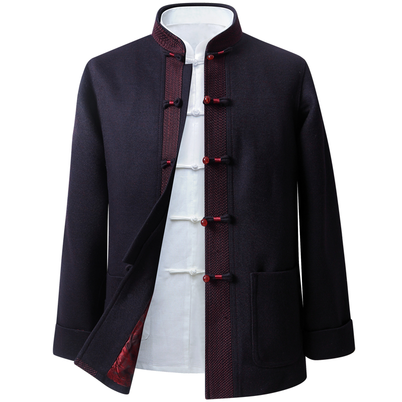 2019 Spring and Autumn New Men Tang Wool Men's Father Fashion Chinese Feast Banquet Hairy Costumes