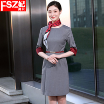 Beautician dress tooling spring and summer new female temperament hotel front desk clerk overalls jewelry store uniforms