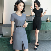 Jewelry shop dress overalls summer new female split hip skirt one step skirt hotel front desk tooling slim