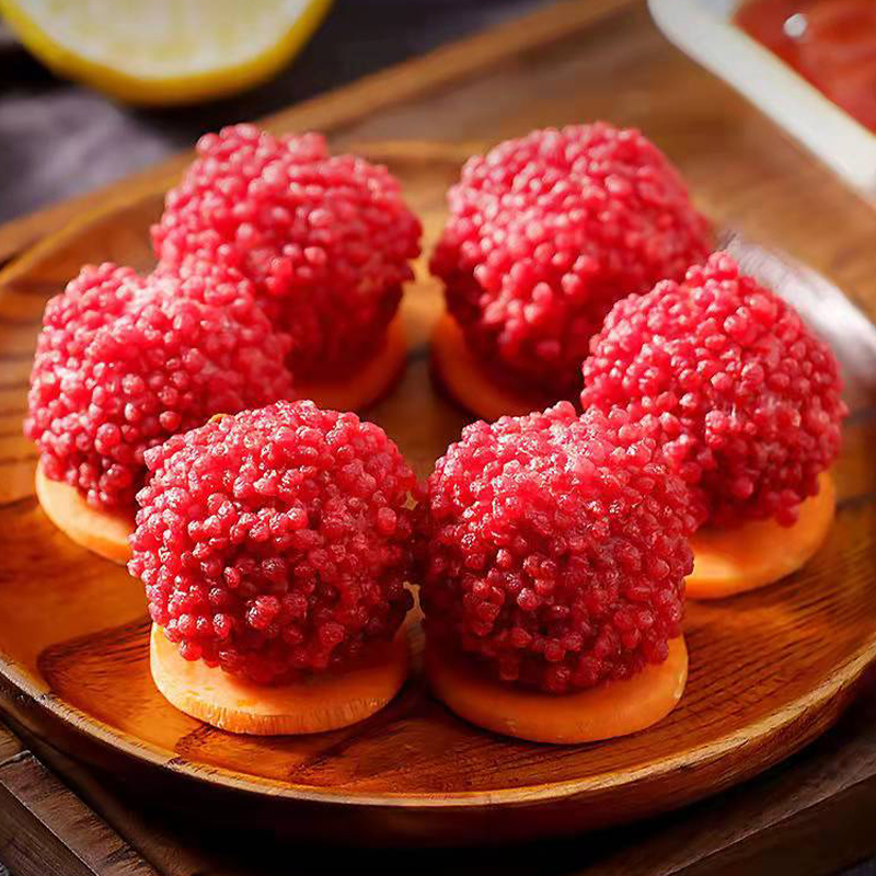 The Gluttony Cat-cat-foolish Ada Aunt Dried Lychee Shrimp Balls 200g lychee Shrimp Balls Mesh Red Fried Snack Frozen Raw