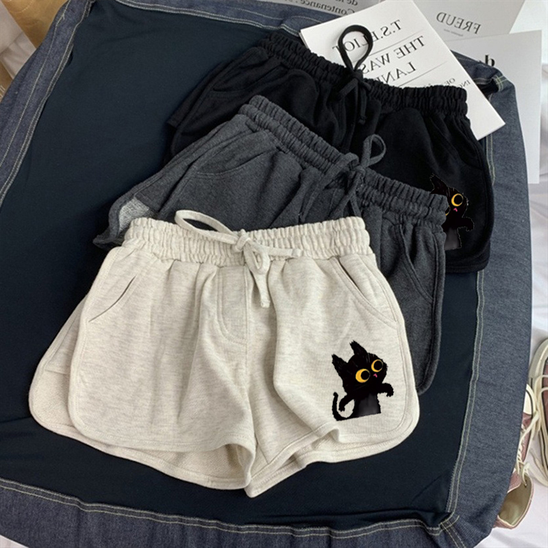 American-Style Gray High-Waisted Casual Shorts for Women, 2026 Summer New Sports Slimming Wide-Leg Pants, Trendy Hot Pants ins