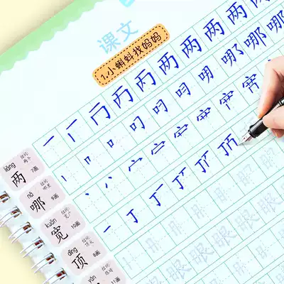 Second grade first volume second volume intaglio copybook regular script primary school children's hard pen calligraphy synchronous new words practice copybook book Daily Practice 1-2 first grade 3 People's Education version Chinese stroke stroke order daily practice regular letter Letterbook 21 days practice