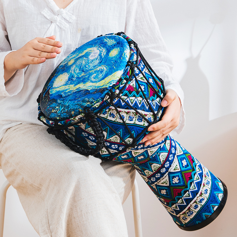 Former Valley African Drum PVC Professional Class Percussion Instrument Standard 10 Inch Rijiang Hand Clapping Drum Adult Female Portable Beginner