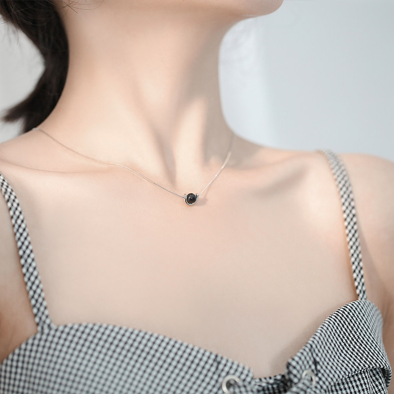 925 pure silver necklace woman 2021 new wave lock bone chain advanced 100 hitch pendant 2022 small crowddesign neck necklace