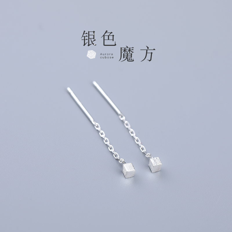 925 pure silver Tetris earnilles with small earrings and delicate short earrings for women to sleep without having to be removed from the ear