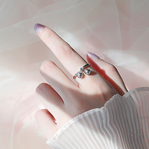 925 sterling silver will move bell ring female fashion personality Korean version of net red ring niche opening index finger ring