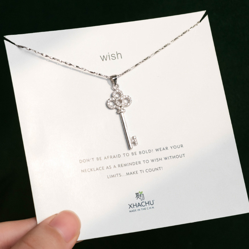 925 pure silver key necklace female summer 2021 new 100 hitch pendant small crowdsourced design lock bone chain 2022 necklace