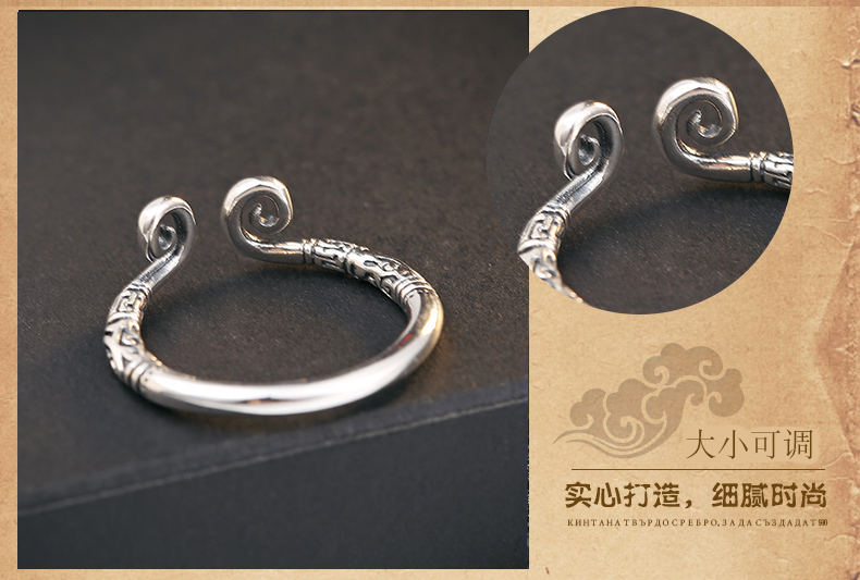 Sterling Silver Thắt Chặt Thần Chú Nhẫn Tối Cao Pod Couple Nhẫn Một Cặp của Nam Giới của Phụ Nữ Vàng Hoops Nhẫn Vàng Hoops Cá Tính Hợp Thời Trang